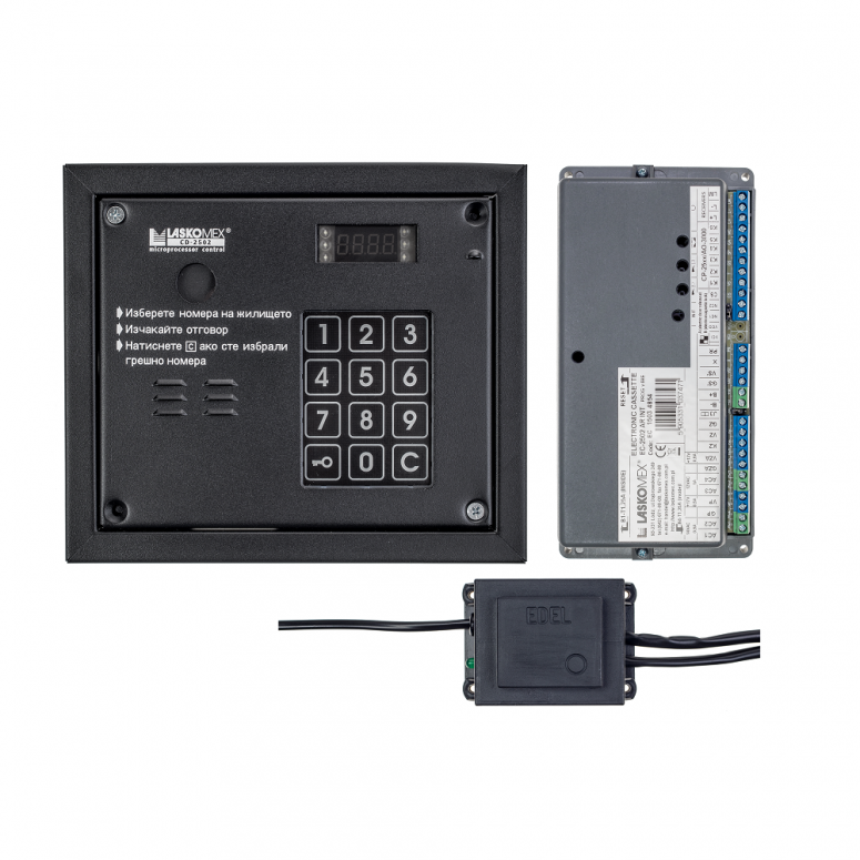 ЦИФРОВА, ДВУПРОВОДНА, КОДОВА ДОМОФОННА СИСТЕМА LASKOMEX 2503R